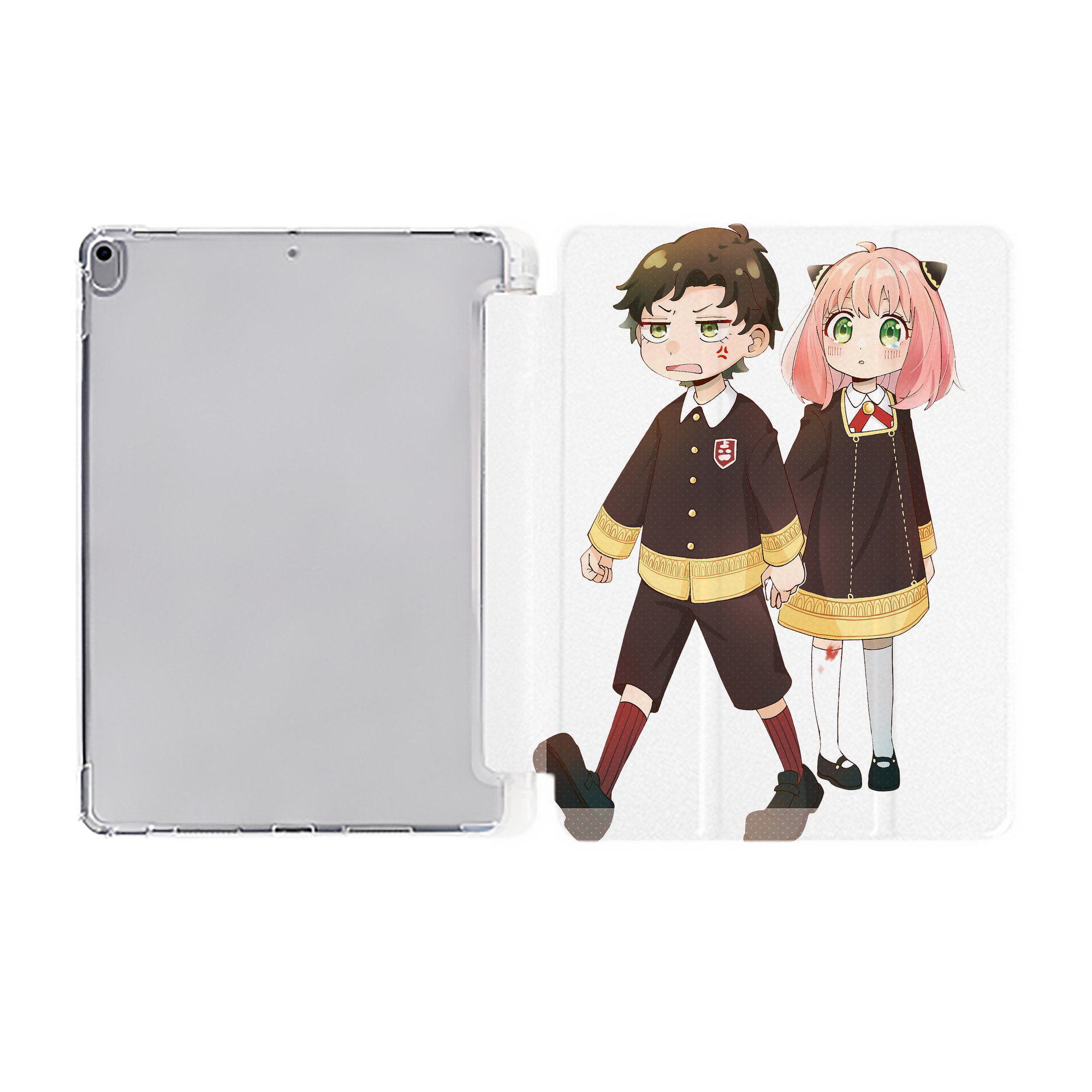 （画像用） SPY×FAMILY间谍家家酒 IPad ケース ペン収納付き 三つ折りスタンド PUレザー×シリコン 対応機種9.5/10.5/10.9インチ